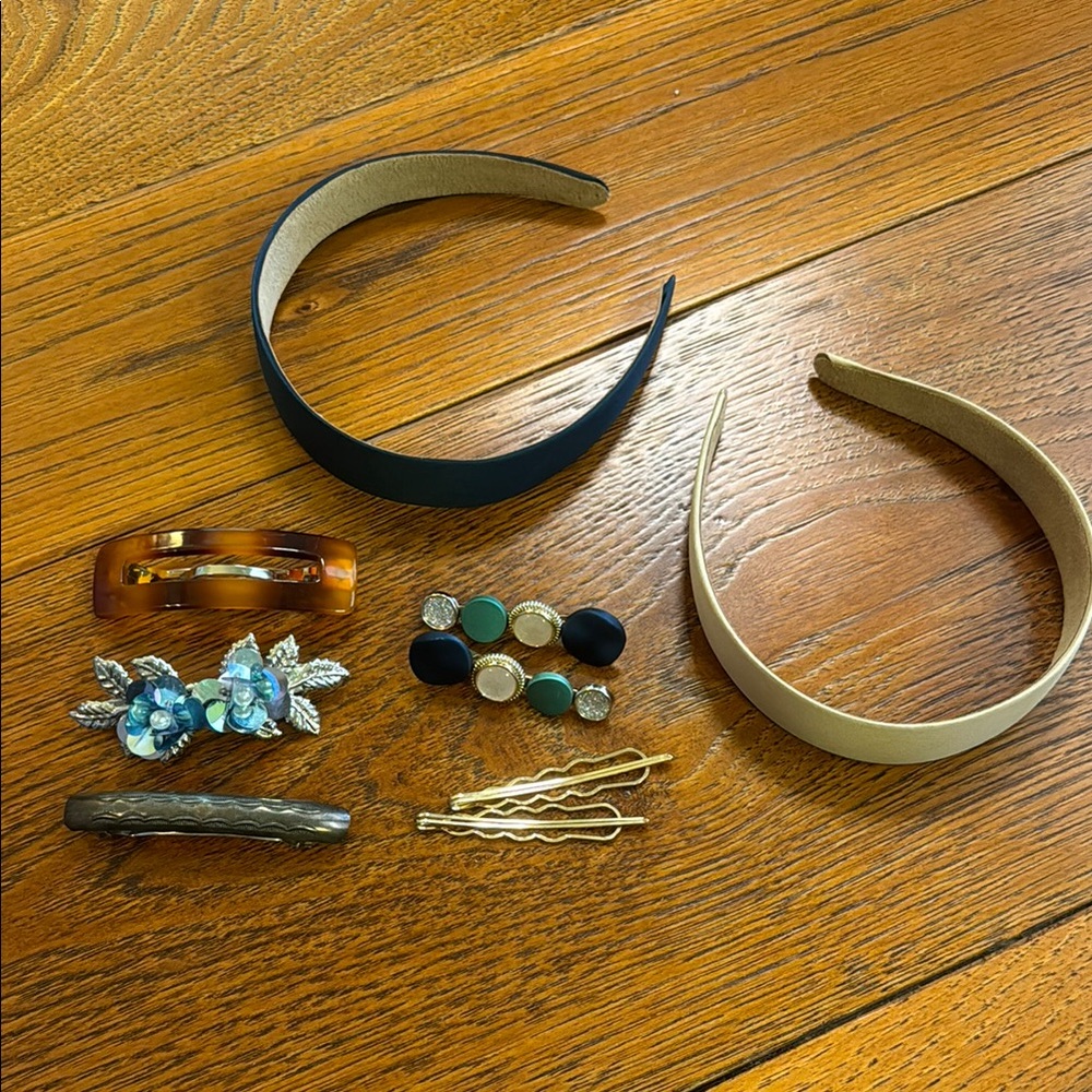 Elegant Hair Accessory Set - Black and Tan
